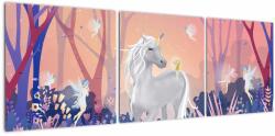 Mivali Tablou - Unicorn în pădurea fermecată, din trei bucăți 120x40 cm (V023531V12040)