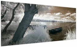Mivali Tablou cu barca pe lac, dintr-o bucată 200x100 cm (V022316V200100)