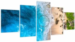 Mivali Tablou Plaja din Indonezia (cu ceas), din cinci bucăți 150x80 cm cu ceas (V022392V15080C)