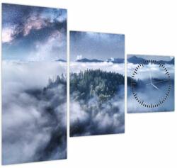 Mivali Tablou pădurii în ceață (cu ceas), din trei bucăți 90x70 cm cu ceas (V022302V9070C)
