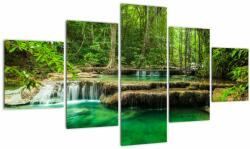 Mivali Tablou - Cascada Erawan din Kanchanaburi, Thailanda, din cinci bucăți 125x70 cm (V023561V12570)