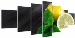 Mivali Tablou cu lămâie și mentă pe masă, din șapte bucăți 210x100 cm (V020884V210100)