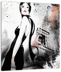 Mivali Tablou - Doamna și Turnul Eiffel, dintr-o bucată 30x30 cm (V023510V3030)