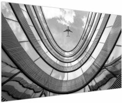 Mivali Tablou - Avionul deasupra clădirii, dintr-o bucată 150x100 cm (V023108V150100)