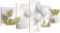 Mivali Tablou - 3D cercuri cu flori, din cinci bucăți 150x80 cm (V022764V150805PCS)