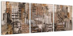 Mivali Tablou - Abstract, nuanțe maro, din trei bucăți 90x30 cm (V023011V9030)