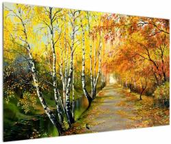 Mivali Tablou - Alee romantică de-a lungul apei, pictură în ulei, dintr-o bucată 120x80 cm (V023240V12080)