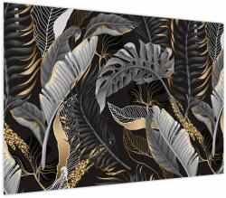 Mivali Tablou - Frunze tropicale, Galben - auriu, dintr-o bucată 100x70 cm (V023603V10070)