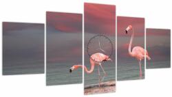 Mivali Tablou - Flamingo (cu ceas), din cinci bucăți 150x80 cm cu ceas (V022321V15080C)