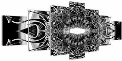Mivali Tablou cu ornamente alb negre, din șapte bucăți 210x100 cm (V020832V210100)