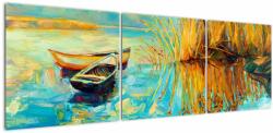 Mivali Tablou - Lacul cu bărci, din trei bucăți 150x50 cm (V023297V15050)