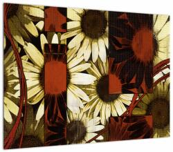 Mivali Tablou pe sticlă cu flori, dintr-o bucată 70x50 cm pe sticlă (V022270V7050GD)