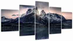 Mivali Tablou lacul cu munte (cu ceas), din cinci bucăți 150x80 cm cu ceas (V020333V15080C)