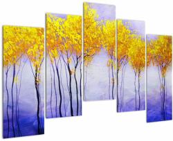 Mivali Tablou - Copaci galbeni, din cinci bucăți 125x90 cm (V023006V12590)