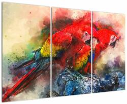 Mivali Tablou - Papagali roșii ara, din trei bucăți 120x80 cm (V023005V120803PCS)