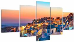 Mivali Tablou - Santorini în amurg, din cinci bucăți 150x80 cm (V021709V150805PCS)