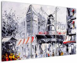 Mivali Tablou - Strada din Paris, pictură în ulei, din trei bucăți 120x80 cm (V023509V120803PCS)