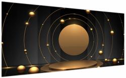 Mivali Tablou - Cercuri aurii, dintr-o bucată 200x100 cm (V023649V200100)