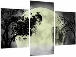 Mivali Tablou - Lună plină deasupra apei, din trei bucăți 90x60 cm (V023665V90603PCS)