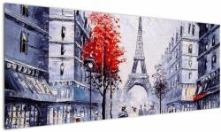 Mivali Tablou - Străzi din Paris, pictură în ulei, dintr-o bucată 145x58 cm (V023083V14558)