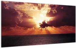 Mivali Tablou pe sticlă cu soarele după nori, dintr-o bucată 100x50 cm pe sticlă (V021180V10050GD)