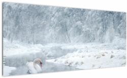 Mivali Tablou cu lebăde, dintr-o bucată 100x40 cm (V022287V10040)