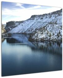 Mivali Tablou - peisaj de iarnă cu lac, dintr-o bucată 70x70 cm (V020216V7070)