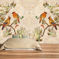 Mivali Fototapet - Păsări, decor marmură, vlies, 441x306 cm (T100865TQ9)
