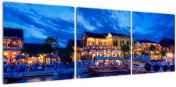 Mivali Tablou - Orașul de noapte Hoi An, Vietnam, din trei bucăți 120x40 cm (V022583V12040)