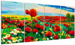 Mivali Tablou - Câmp cu maci, din patru bucăți 160x80 cm (V023365V16080)