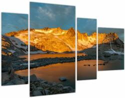 Mivali Tablou cu peisaj montan (cu ceas), din patru bucăți 110x75 cm cu ceas (V020244V11075C)