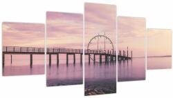 Mivali Tablou - Port (cu ceas), din cinci bucăți 150x80 cm cu ceas (V022649V15080C)