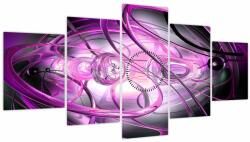 Mivali Tabloul cu abstracție frumoasă în violet (cu ceas), din cinci bucăți 150x80 cm cu ceas (V020060V15080C)