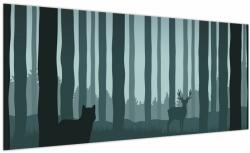 Mivali Tablou - Cerb cu lup pe stânci, dintr-o bucată 100x40 cm (V023584V10040)