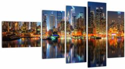 Mivali Tablou cu Manhattan noaptea, din cinci bucăți 110x60 cm (V020823V11060)