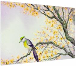 Mivali Tablou - Pasăre în copac, acuarelă, dintr-o bucată 100x70 cm (V024106V10070)