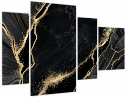 Mivali Tablou abstarcției aurii (cu ceas), din patru bucăți 110x75 cm cu ceas (V022157V11075C)