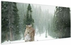 Mivali Tablou cu leopard în zăpadă, dintr-o bucată 120x50 cm (V020880V12050)