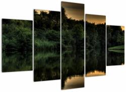 Mivali Tablou cu lac în pădure, din cinci bucăți 150x105 cm (V020974V150105)