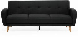  Beliani Háromszemélyes fekete kárpitozott kanapéágy FLORLI