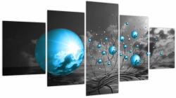 Mivali Tabloul bilelor albastru deschis (cu ceas), din cinci bucăți 150x80 cm cu ceas (V020111V15080C)