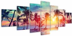 Mivali Tablou - Apus de soare tropical, din șapte bucăți 210x100 cm (V022813V210100)