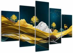 Mivali Tablou - Peisaj, cerb, din cinci bucăți 150x105 cm (V022414V150105)