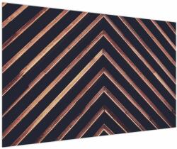 Mivali Tablou - Motiv de lemn pe fond negru, dintr-o bucată 150x100 cm (V022633V150100)