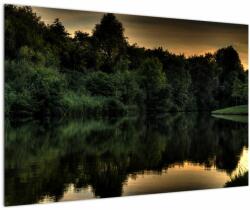 Mivali Tablou cu lac în pădure, dintr-o bucată 90x60 cm (V020974V9060)