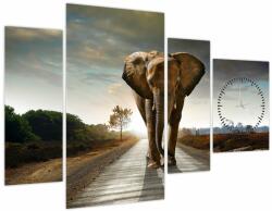 Mivali Tablou cu elefant (cu ceas), din patru bucăți 110x75 cm cu ceas (V022219V11075C)