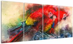 Mivali Tablou - Papagali roșii ara, din patru bucăți 160x80 cm (V023005V16080)
