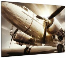 Mivali Tablou pe sticlă - Avion, dintr-o bucată 70x50 cm pe sticlă (V023051V7050GD)