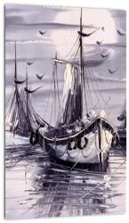 Mivali Tablou - Port marin, pictură în ulei, dintr-o bucată 20x30 cm (V023195V2030)