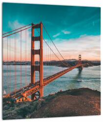 Mivali Tablou pe sticlă - Golden Gate, San Francisco, dintr-o bucată 30x30 cm pe sticlă (V021332V3030GD)